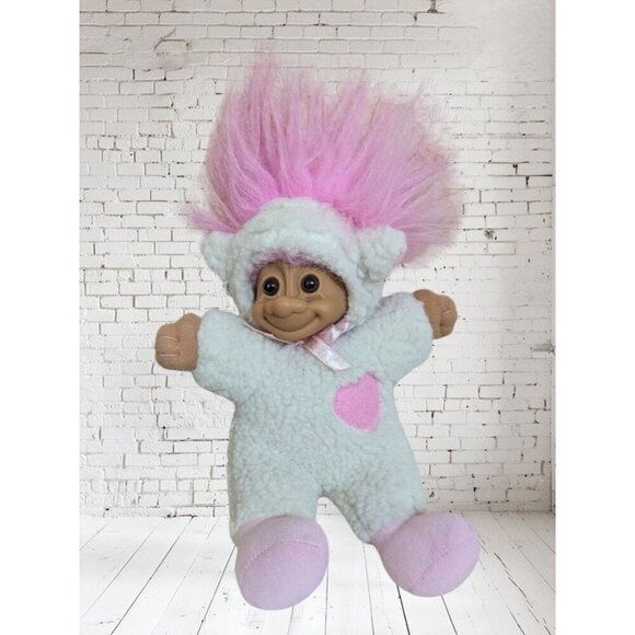 Vintage Russ Troll Kidz 8" Troll Doll Soft Bodied Easter Lamb Sheep Costume - Picture 2 of 5